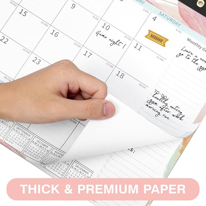 Ospelelf 2025-2026 Calendar Magnetic Desk Wall Desktop Monthly Planner from January 2025 to June 2026 Large To Do Pad with Plastic Cover for Office 17" X 12" Multicolor