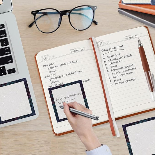 Sticky Notes, 2 Pads, 3x3 inches, Cute Colorful Fun Self-Stick Note Pads, Easy Post, Strong Adhesive Notepad Ethnic Mandala