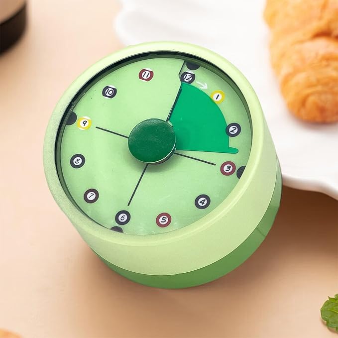 Kitchen Timer for Cooking, 2 PCS 60 Minute Visual Timer with Magnetic Base Mechanical Desk Timer for Home Kitchen Cooking Classroom Study Office Desk Use(Green)