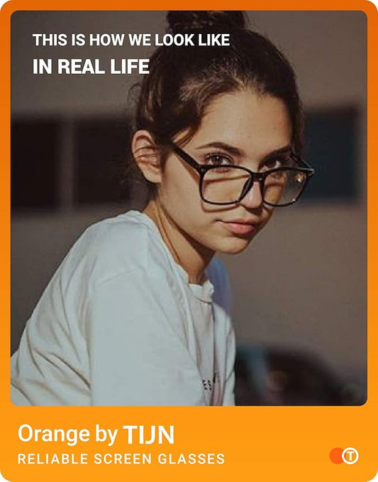 TIJN Gaming Glasses Blue Light Blocking Glasses for Women Men Nerd Eyeglasses Screen Fatigue Anti UV Glare, Black