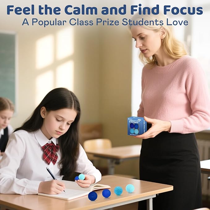 Magnetic Sensory Fidget Balls – 4PC Medium Weighted Textured Silicone Stress Relief Toys for Adults & Teens with ADHD, Autism, Anxiety – Quiet Magnet Fidgets for Desk, Travel, Office & Gifts