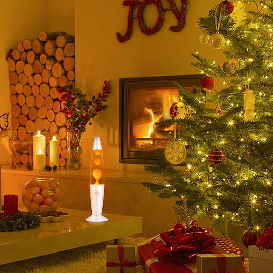 Orange Magma Lamp 13 Inches for Adults Cool Liquid Motion Lamps Stuff for Kids with Sliver Base Mood Night Light Home Living Room Office Bedroom Christmas Thanksgiving Day Decoration