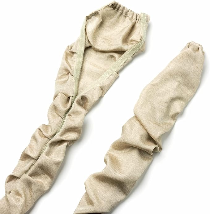 2 Pcs Fabric Cord Cover & Chandelier Chain Cover Each 6 Feet Long, Easy to Install, Ideal for Chandeliers, Lighting, Wire, Cable Management and Hiding (Grey)