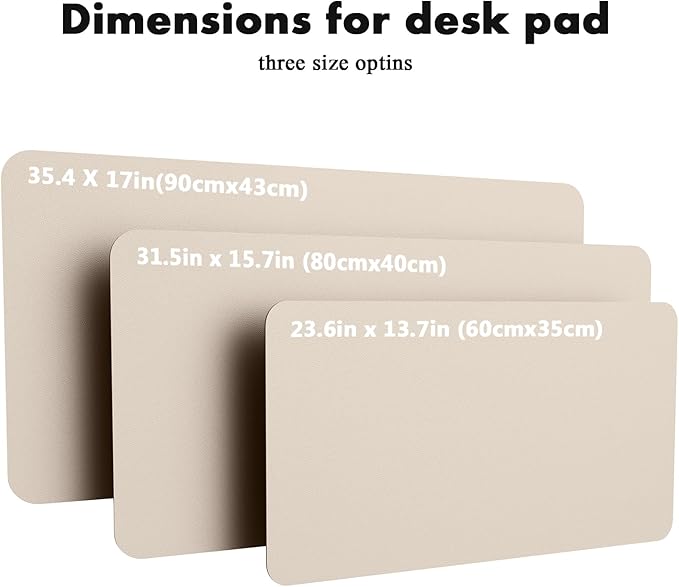 YSAGi Double-Sided Desk Pad, 23.6"x13.7" Leather Desk Mat, Eco Cork Desk Pad Protector, Large Mouse Pad for Desk, Waterproof Desk Blotter Pad, Desk Writing Pad for Office Work/Home(Beige/Cork)