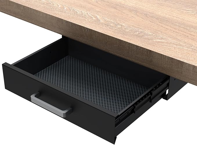 UNITEDPOWER Under Desk Drawer Storage, Pull-Out Office Hidden Counter Drawer, Metal Sliding Organizer Mount Below Table for Standing Electric Adjustable Height Desk, Black