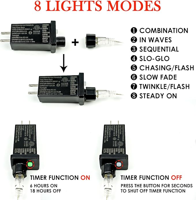 66Ft 200 LED Halloween Fairy Lights Plug in, 8 Modes String Lights with Timer for Outdoor & Indoor, Waterproof Twinkle Lights for Bedroom Garden Party Carnival Supplies Halloween Decorations (Purple)