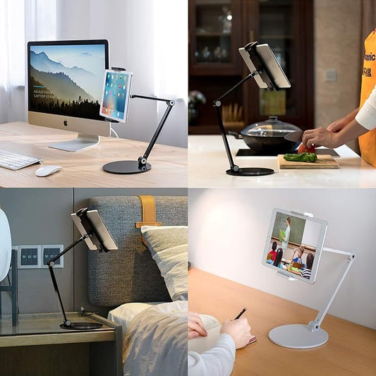 Surface Pro Stand, iPad Pro 12.9 Holder, Multi-Angle Adjustable Tablet Stand Holder for 4.7''- 13'' Screen Microsoft Surface Pro Series, iPad Pro 11/12.9, iPad, mini, Air and More (Black)