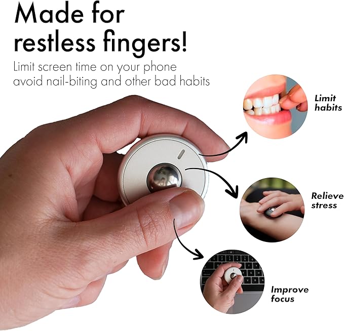 ONO Scroller - Handheld Fidget Toy for Adults | Help Relieve Stress, Anxiety, Tension | Promotes Focus, Clarity | Compact, Portable Design | Aluminum Grey
