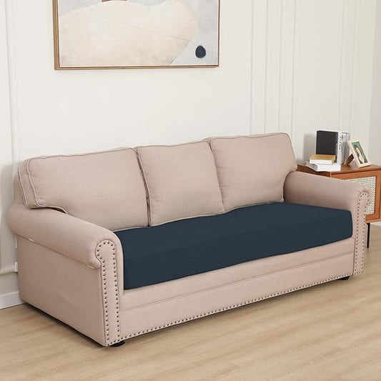 Easy-Going Stretch Cushion Cover Sofa Cushion Furniture Protector Sofa Seat Sofa Slipcover Sofa Cover Soft Flexibility with Elastic Bottom(Sofa Cushion, Dark Blue)