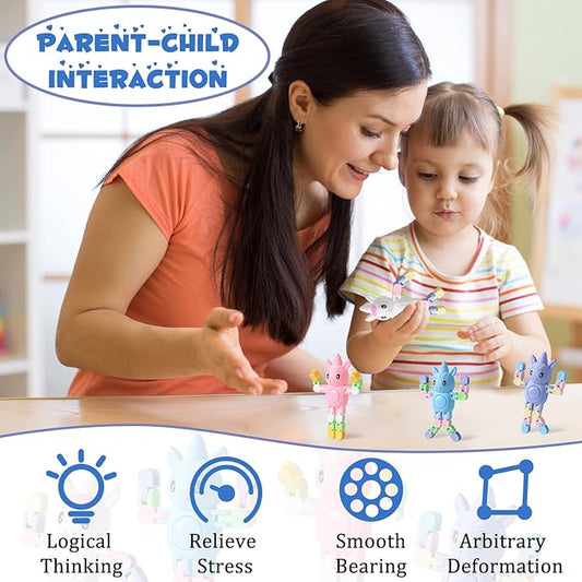 24 Pcs Transformable Fidget Spinners Unicorn Toys for Kids and Adults Stress Relief Sensory Toys for Boys and Girls Fingertip Gyros for ADHD Autism for Kids Gifts