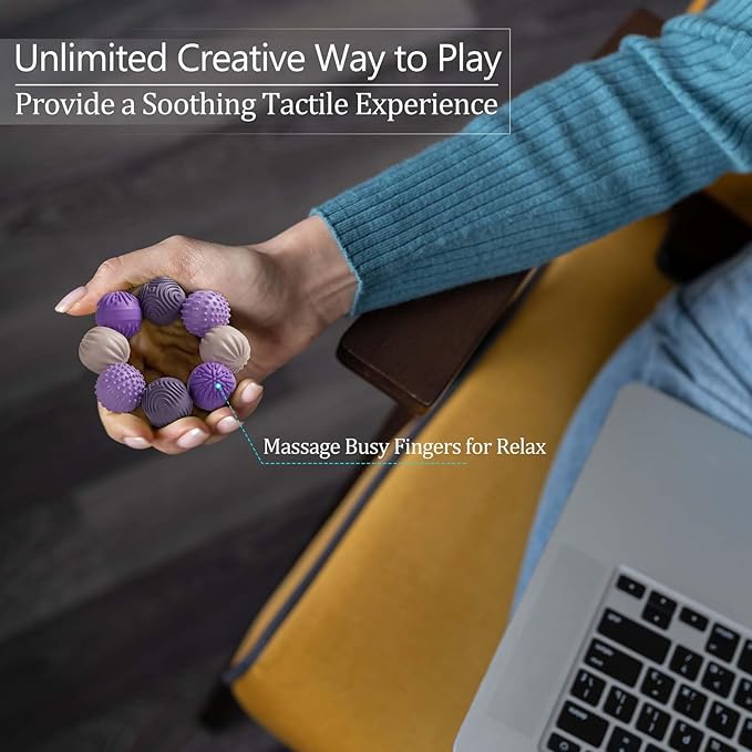 Silicone Magnetic Balls Fidget Toys for Adults & Teens,8PCS Stress Relief Sensory Toys for Autism ADHD Anxiety,Fun Textures Gadgets,Office Desk Toy,Stocking Stuffers for Men Women Teen Gifts