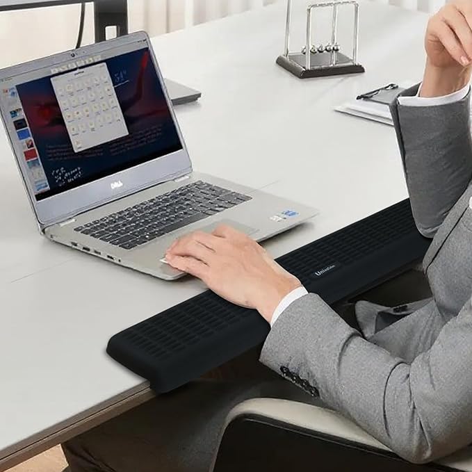 UnivoColors PostureUp L-Shaped Desk Long Wrist Rest & Elbow Rest, Non-Slip, Memory Foam, Desk Edge Support, Ergonomic Design for Long-Hour Work (23.6 * 3.9 inch One-Piece Design)