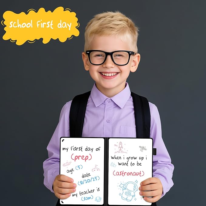 AGM Portable White Board Dry Erase, Double Sided Folding Whiteboards with Pen, Small Dry Erase Board for Study, Meeting, Doodling, Planning, Blue