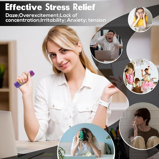 Little Pain Stim Ouchies Fidget Toys for Adults,3D Printed Spiky Pain Stim, Sensory Fidget for Stress & Anxiety Relief, ADHD, Autism,Office Desk Toys (Purple Yellow Blue)