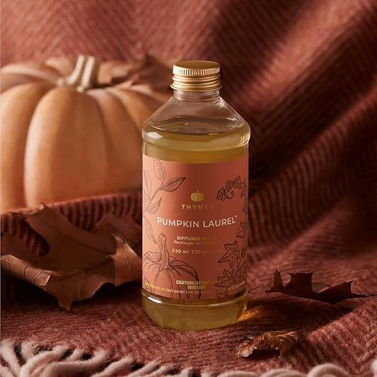 Thymes Pumpkin Laurel Reed Diffuser Oil Refill – Home Fragrance Oil for Diffuser – Fall Reed Diffuser Refill – Fall Oil Scents for Diffuser – Aromatherapy Diffuser Oils Scents (7.75 fl oz)