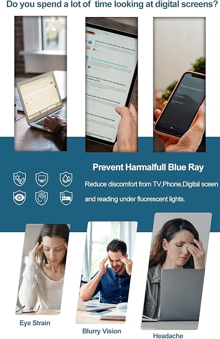 Blue Light Blocking Glasses, Blue Blocker Computer Glasses for Men Women, Anti Glare 400 UV & Eye Strain Fake Square Glasses