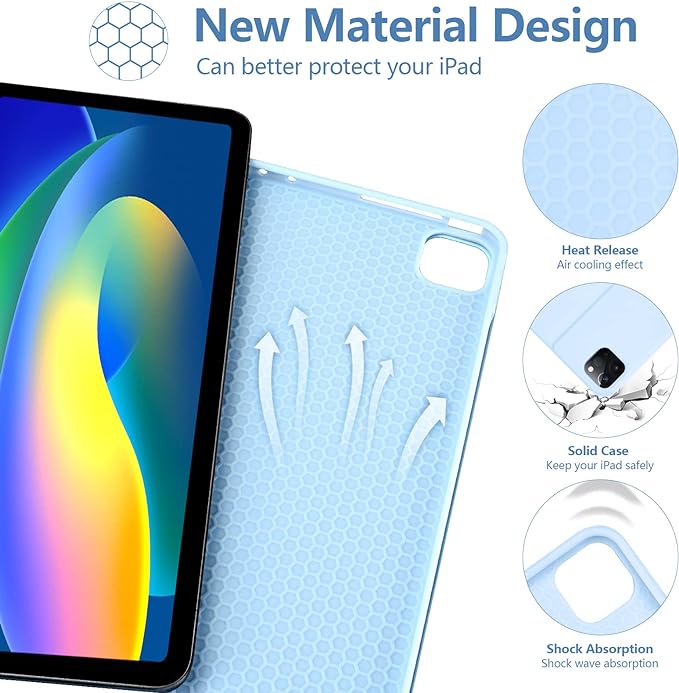 besky Keyboard Case for iPad Pro 12.9 inch (5th, 6th Generation) & New Air 13 inch M2 (Only Applies to 3 iPads Model) - Wireless Detachable Keyboard- Pencil Holder, with Auto Sleep/Wake Function