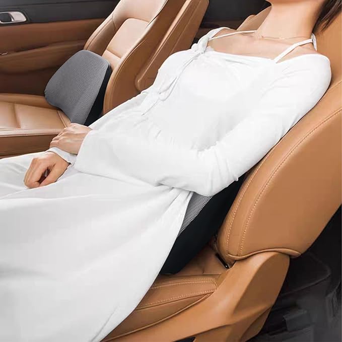 Super Comfy Lumbar Pillow, Lumbar Support Pillow for Back Pain Relief with Adjustable Strap, 100% Memory Foam & Breathable Removable Cover, Ergonomic Design - Softness Back Support Pillow(Gray)