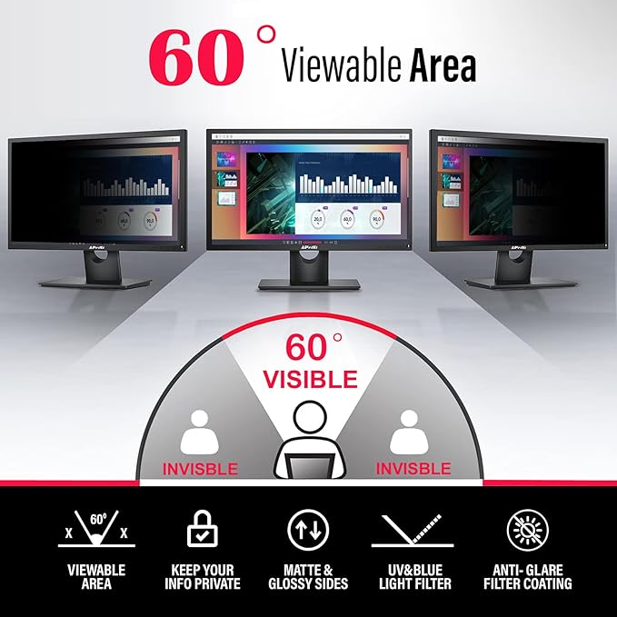 34 Inches Privacy Screen Filter for 21:9 Curved Ultrawide Monitor | Privacy Shield | Anti Glare & Anti-Blue Light | Eye Protection | Anti Spy | Computer Security Private Filter Protector