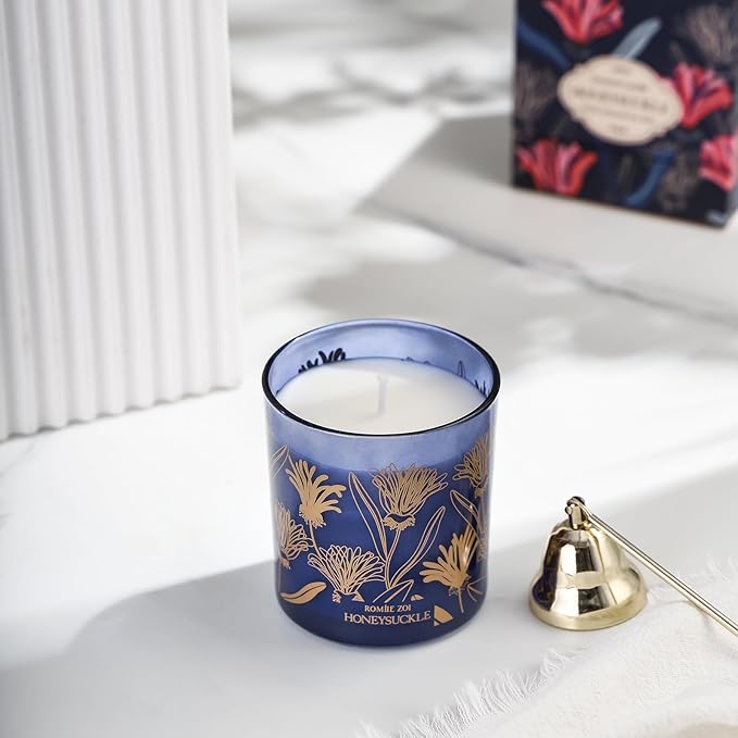 Scented Candle - Honeysuckle - 6oz Aromatherapy Soy Wax Jar Candle for Home, Gifts for Women - 170g
