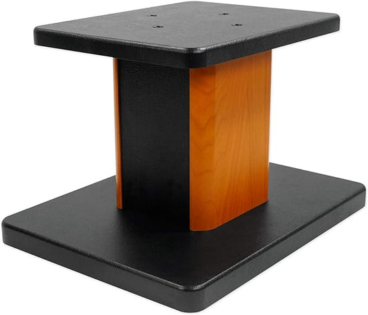 Rockville Pair RHT8C 8" Desktop Speaker Stands, 66 lbs. Capacity, Wood Finish, Resonance-Free, Cable Management, Isolation Pads, for Bookshelf/Studio Monitors