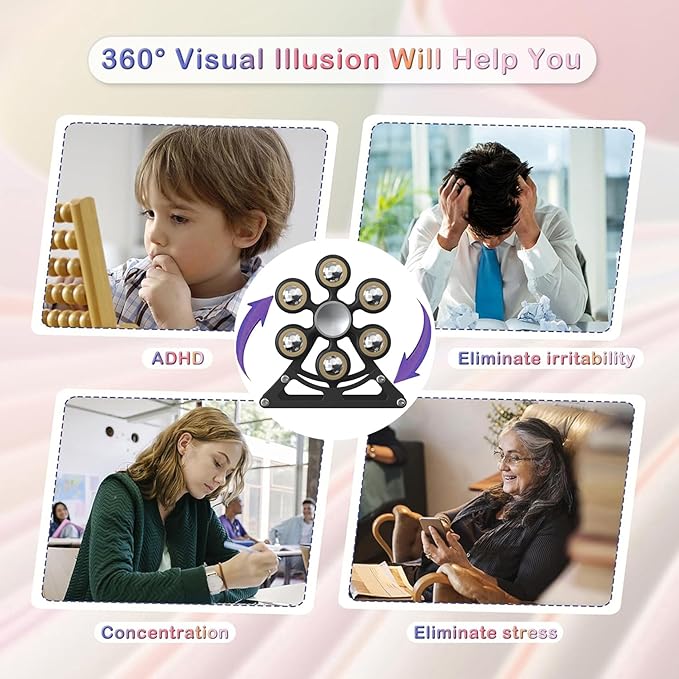 Desk-Fidget-Toys for Ferris-Wheels-Spinner: 4mins Metal Kinetic-Spinner Cool-Gadgets for Office Home School Christmas, EDC-Toy ADHD Tools Cool-Stuff Stress Relief Gift for Kid Children Teen Adult