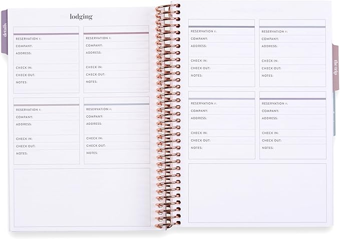 Erin Condren A5 Travel Journal Vacation Planner, For Planning Your Next Trip and Journaling Your Adventures, Traveler's Collage Cover, Tabbed Sections for Added Organization, Stickers Included