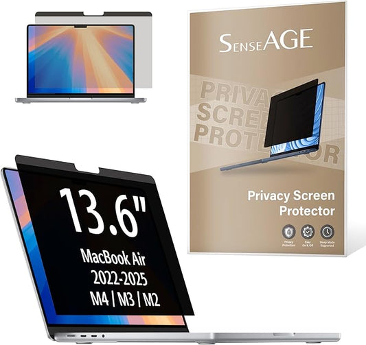 SenseAGE Magnetic Privacy Screen Filter for MacBook Air 13.6 inch (2022-2025, M2, M3, M4), Removable Laptop Privacy Screen Protector, Anti-Blue Light Glare, Compatible with MacBook Air 13.6"