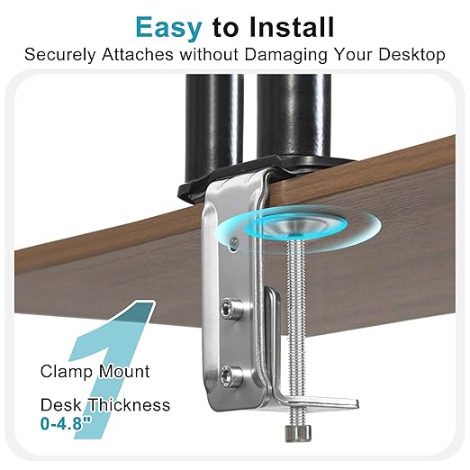 Lyngins Dual Monitor Stand, 17-32 inch Monitor Mounts for 2 Computer Screens, VESA Mount with 75/100 mm, Each Arm Supports Up to 20.94 lbs, Double Monitors Arm Desk Mount - Black
