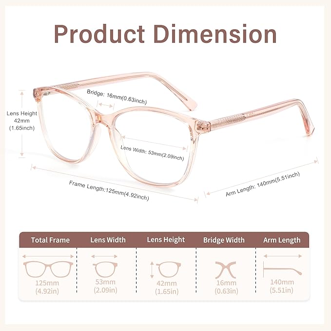 Madison Avenue Blue Light Blocking Glasses Anti Eyestrain UV Glare Blue Light Glasses for Women TV Phone Computer Gaming Eyeglasses Liberty (Crystal Brown)