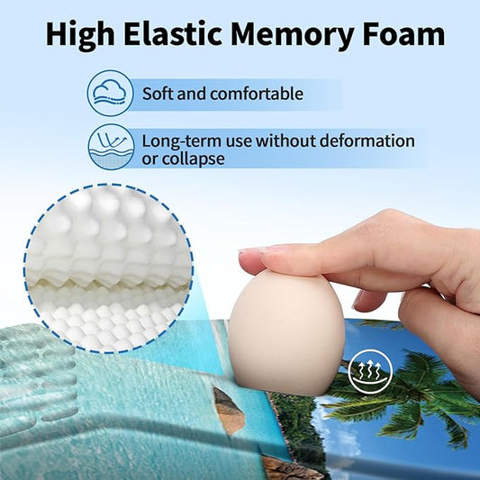 Ergonomic Mouse Pad with Wrist Rest Support, Mousepad with Comfortable Memory Foam Wrist Rest and Non-Slip PU Base for Pain Relief, Computer, Laptop, Office, Home (Beach)