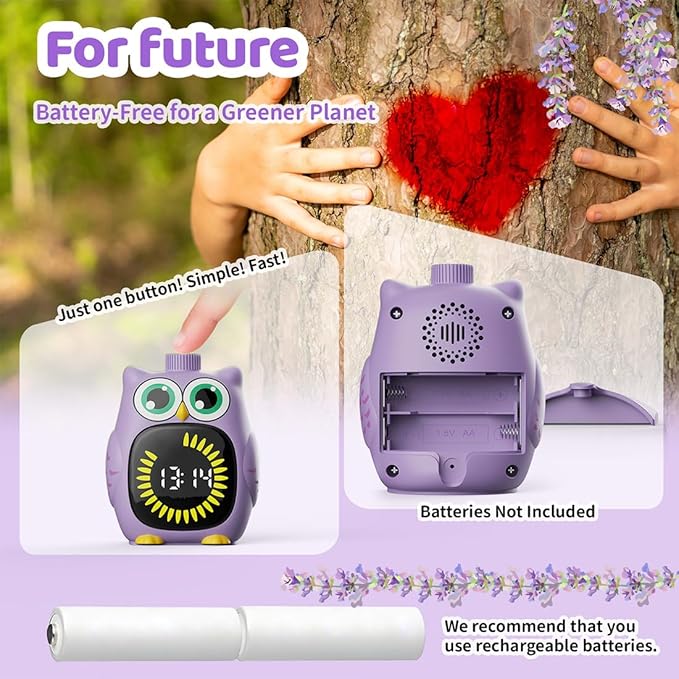 Visual Timer for Kids 99 Minute Kid Timer Visual Countdown Focus Smoother Routines for ADHD Autism Toddler Classroom Home Silent Management Tools Purple