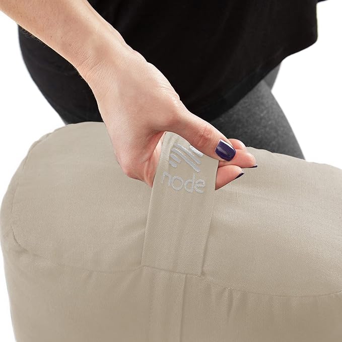 Yoga Meditation Cushion, 25" x 12" Rectangular Bolster with Organic Cotton Cover