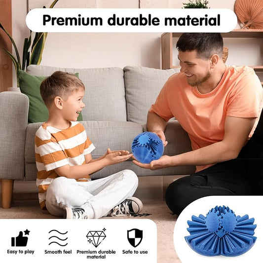 Gear Ball 3D Printed Cube Fidget Toy,Gear Sphere Fidget Toys,Sensory Toys for Stress and Anxiety Relief, Desk Toy Fidget Spinners,Stocking Stuffers for Adults & Kids Gift (Galactic Blue, 3.1 Inch)