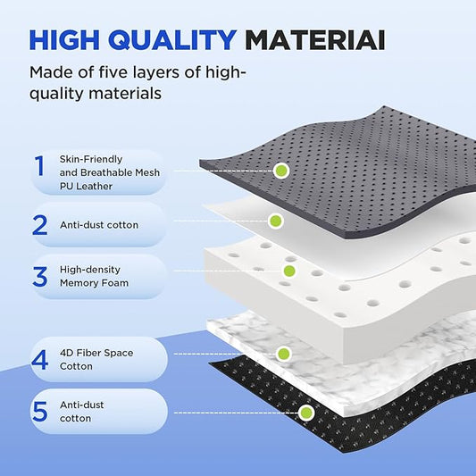 Seat Cushion for Office Chair – Memory Foam Car Seat Cushion for Sciatica, Tailbone, Back & Hemorrhoid Pain Relief U-Shaped ErgonomicHigh-Density Breathable Foam with Non-Slip Base (Gray)