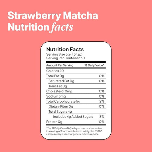 Morning Made Strawberry Flavoured Ceremonial Grade Matcha Powder | 8.46oz (240g) Resealable Tin | 60 Servings Premium Japanese Green Tea | Sweetened with Organic Sugar | Rich in Antioxidants & Energy Boosting