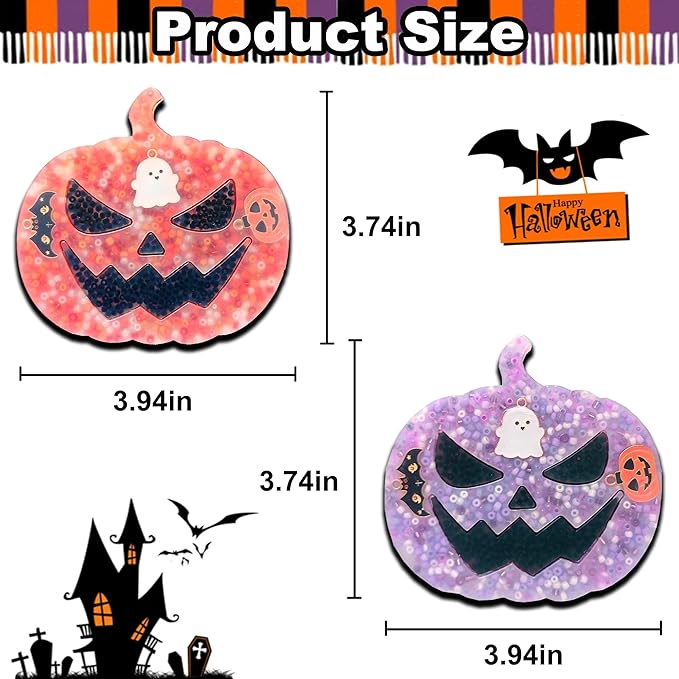 Halloween Stress Relief Desk Gadget - Skin Picking Fidget Pad for Office & Focus, Upgraded Silicone, Adult Sensory Tool (2-Pack)