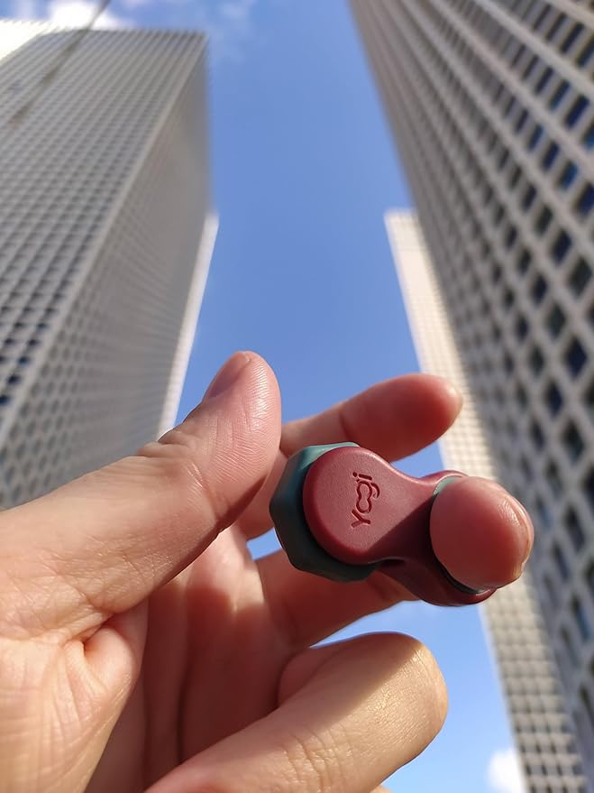 Yogi Fidget Toy – Silent Sensory Spinner for Adults & Kids – Stress Relief Fidgets for ADHD, Anxiety – Fidget Toys for Adults – Includes 5 Finger-Fit Rings – Work, School & Travel – Lava