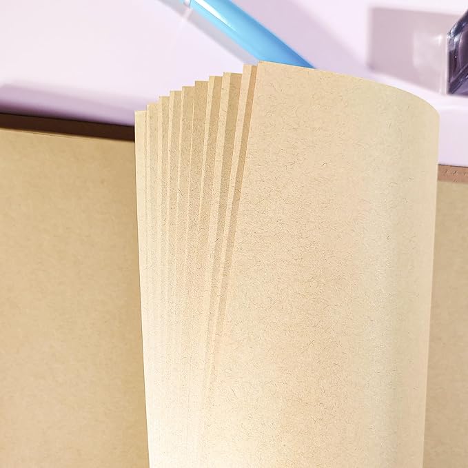 A5 Kraft Loose Leaf Refill Paper, 135 Sheets Brown Planner Refills, 6-Ring Binder Compatible, 100GSM Insert Papers for Journals, Sketching, Eco-Friendly Planners, Vintage Writing & DIY Crafts