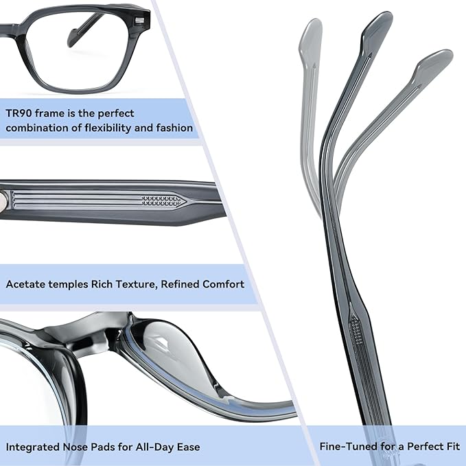 Dollger Blue Light Glasses for Men Women Blue Light Blocking Computer Screen Glasses Men Clear Frames Eyeglasses