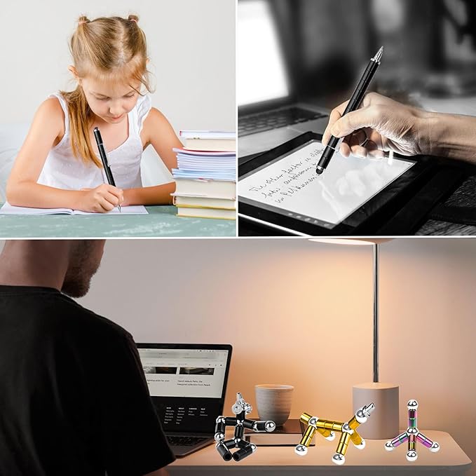 Black Fidget Pen, Magnetic Pen Fidget Cool Gadgets, Decompression Magnet Pens Adult Toys, Novelty Toy Can Write, Gifts for Family Friends Teens Boys Girls,Great for Stress Relief