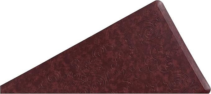 J&V TEXTILES Medallion Embossed Kitchen Mat Cushioned Anti Fatigue Floor Mat, Thick Non Slip Waterproof Kitchen Rugs and Mats,Heavy Duty Foam Standing Mat for Kitchen,Floor (Burgundy, 20" X 39")