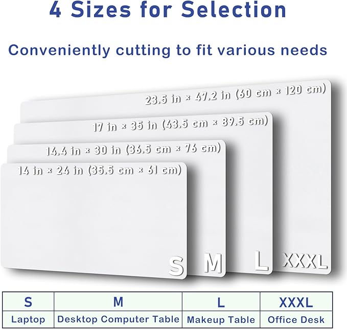 Boutilon Leather Desk Pad Protector,Non-Slip Mouse Pad,Laptop Desk Pad,Office Mouse Mat,Waterproof Leather Desk Blotter,Desk Writing Pad for Office and Home (S-White,24"x 14")