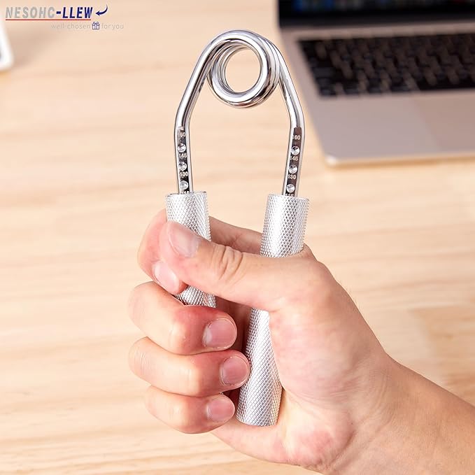 Hand Gripper Strengthener, 40–160 lbs Adjustable Resistance, All-Metal Grip Trainer with Carbon Steel Spring and Aluminum Handles