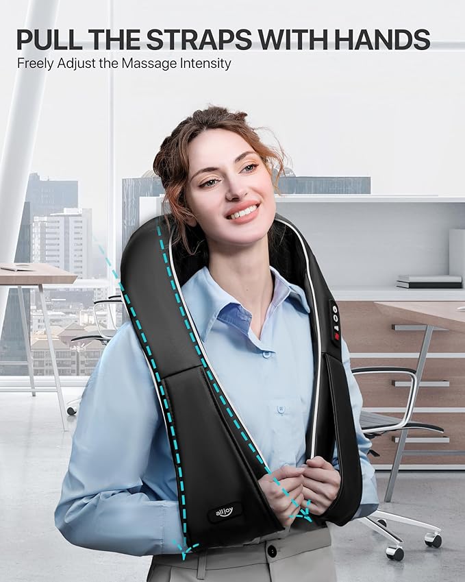 Back and Neck Massager for Pain Relief Deep Tissue with Heat, 3D Kneading Shiatsu Neck and Back Massager for Shoulder Full Body Home Office Car Use, Birthday Day Gifts for Dad Men Mom Women