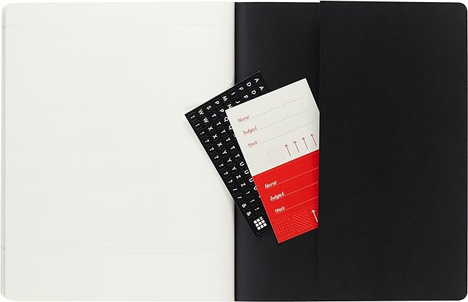 Moleskine Cahier Journal, Soft Cover, Large (5" x 8.25") Ruled/Lined, Black, 80 Pages (Set of 3)