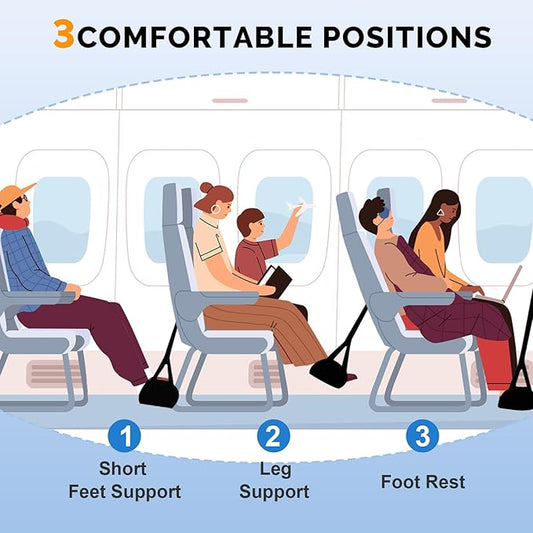 Airplane Foot Hammock,Adjustable Portable Foot Hammock for Plane Travel for Air Travel,Travel Essentials Comfy Foot Hanger Airplane Footrest(2 Set)