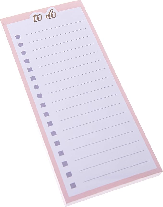 Graphique Magnetic Notepad, Pink To Do– 100 Sheets, 4” x 9.25” x .5” – Front Says, “To Do”, Sticks to Any Magnetic Surface, Perfect for Shopping and Grocery Lists, Makes a Great Gift