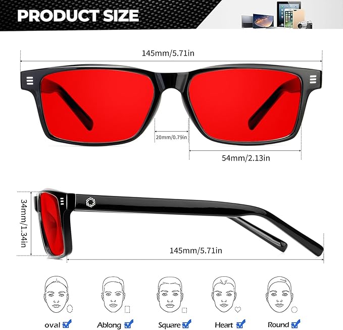 ANYLUV Blue Light Glasses Men Woman, Blue Light Blocking Glasses for Computer Gaming, Eye Strain Relief Eye Protection
