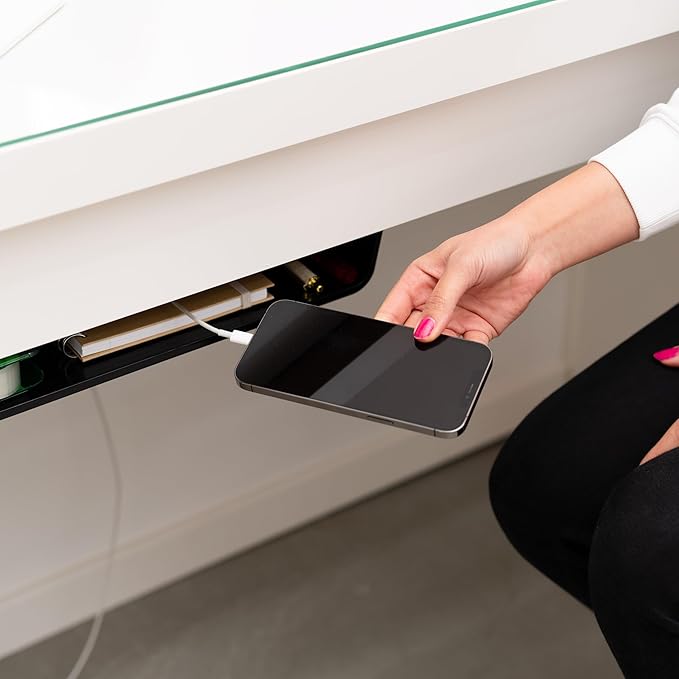 Under Desk Storage Shelf | Under Desk Drawer | Plastic Drawer Storage | Drawers for Office Tables, Workstations and Sit Stand Workspaces | Under Table Drawers for Office Organization